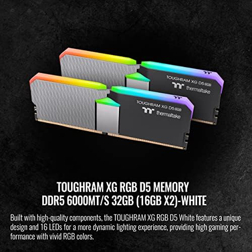 Thermaltake resistente xg rgb d5 32gb ddr5 6000mt/s c36 memória, 16 LEDs, rg33d516gx2-6000c36b