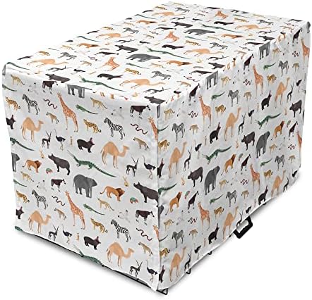 Capa de caixa de cães de animais lunaráveis, padrão de fauna selvagem de cobra girafa zebra gator leão chita meerkat, fácil de