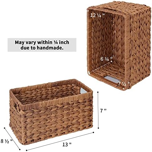 Vovó diz pacote de cestas de vime Jumbo de 1 pacote e cestas de prateleira de vime de 2 pacote