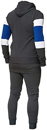 Roupas de bloco de cores para homens de trajes atléticos casuais 2 peças de manga comprida e moletom de manga comprida e o maiúsculo outono