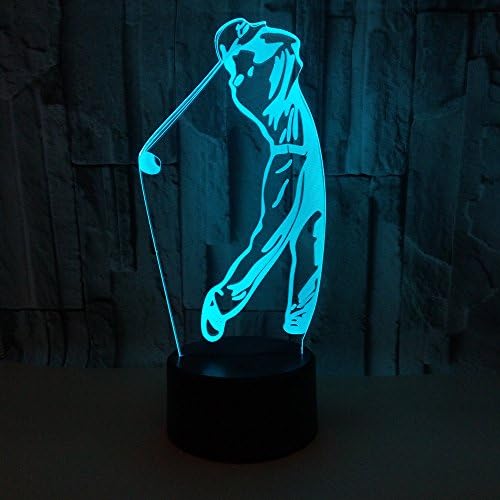 Lâmpada de mesa de golfe 3D WMH 7 Cores Alterando Touch Switch LED Night Light com USB alimentado para decorações/presentes em casa/escritório