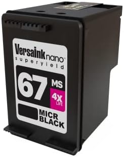 Versaink-Nano HP 67 MS Micl Black Ink Cartuction para verificação de impressão e versaink-nano 67 CS Tri-Color Tination