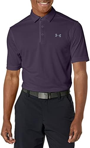 Under Armour Size Men Size Tech Golf Polo, Tux roxo / / pitch cinza, x-grande altura