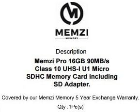 MEMZI PRO 16GB CLASS 10 90MB/S MICRO SDHC CARTÃO de memória com adaptador SD para telefones celulares da série LG K10