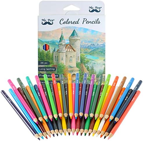 Sr. Lápis de cor, 36 pacote, núcleo macio, lápis de cor para colorir adulto, lápis para colorir, lápis de cor para crianças,