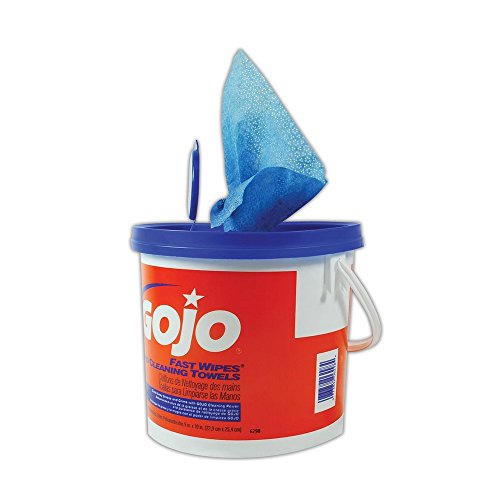 Gojo 6298-04 Gojo Fast Wipes Cleaning Toalhas, laranja/azul/branco, 130 lenços