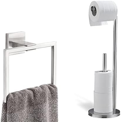 Hardware de hardware de níquel escovado Conjunto de toalhas de toalha de mão suporte de papel higiênico com prateleira, SUS304 Aço inoxidável Pedido de lolo de laminação Towel Towel Towel Towel Tower Rail
