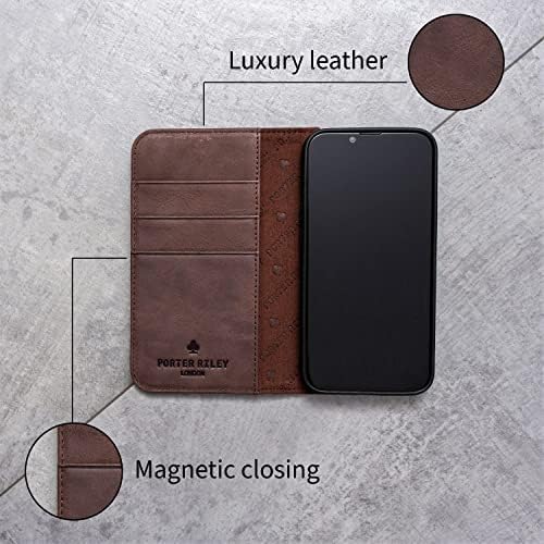 Porter Riley - Caso de couro para iPhone 6 / iPhone 6s. Premium Genuine Leather Stand/capa/carteira/capa com [slots