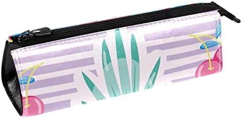 Laiyuhua portátil elegante lápis bolsa de couro pu de caneta compacta com zíper bolsa de papelaria bolsa cosmética Organizador