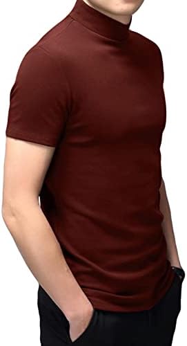 Turtleneck masculino Top Slim Fit Solid Base Solid Sweater Casual Manga longa Underwear Tops masculino Camiseta de blusa