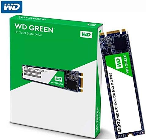 Oeste da WDS Green WDS480G2G0B 480 GB de estado sólido - SATA 600 - Interno - M.2 2280-545 Mb/s Taxa de transferência máxima de leitura