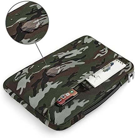 Mosis 360 Laptop de proteção compatível com MacBook Air/Pro, notebook de 13-13,3 polegadas, compatível com MacBook Pro 14 polegadas 2023-2021 A2779 M2 A2442 M1, bolsa de poliéster com cinto, camouflagem verde do exército