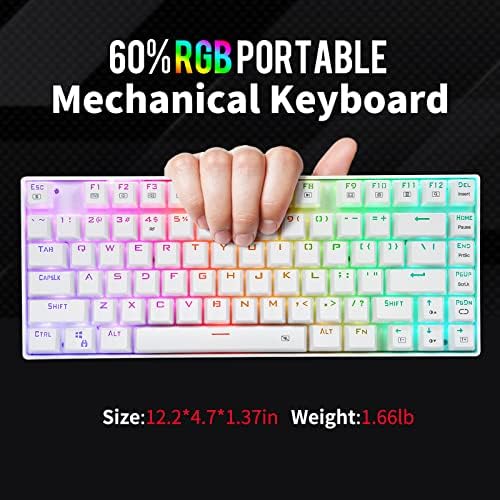 teclado mecânico sem fio de Chuangquan, 26%, 2,4g/com fio 81 teclado para jogos, interruptoras vermelhas Hotswap, retroiluminado
