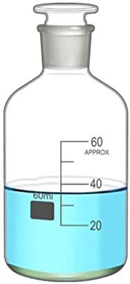 Iplusmile reagente garrafa de vidro de vidro de boca larga garrafa de reagente de 60 ml de capacidade de garda de vidro