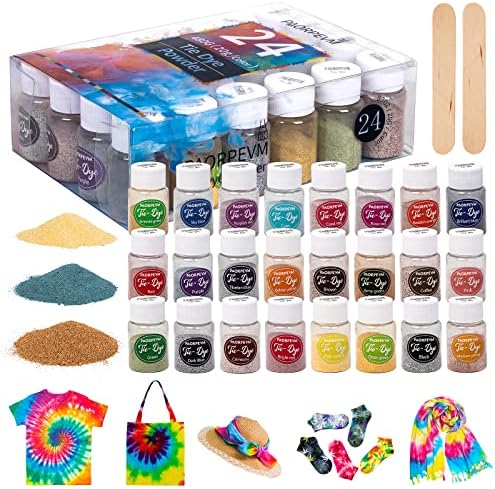 TIY Dye Powder, 24 cores Diy TIY Dye Powder Dye Bottled Tard para grupos grandes, kits de corante para crianças adultos,