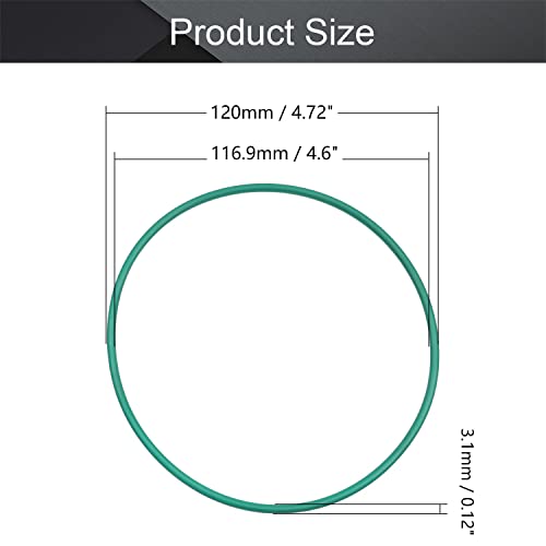 OTHMRO GREEN O-RINGS BORMAGEM FLUORINO, 120 mm OD, 113,8 mm de diâmetro interno, largura de 3,1 mm, junta de vedação redonda 2pcs