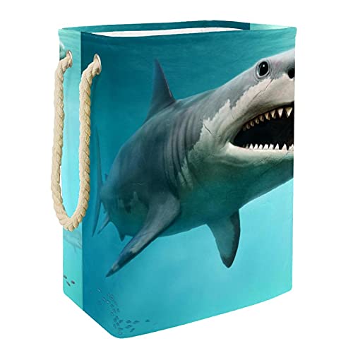 Toy Storage Storage Shark Kids Recipiente de armazenamento dobrável para berçário, organização doméstica de armário de jogos, grande