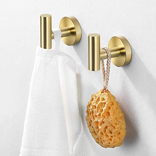 Kes Bath towel anzol gancho para banheiro monte de parede de cozinha SU 304 Pacote de ouro escovado de aço inoxidável