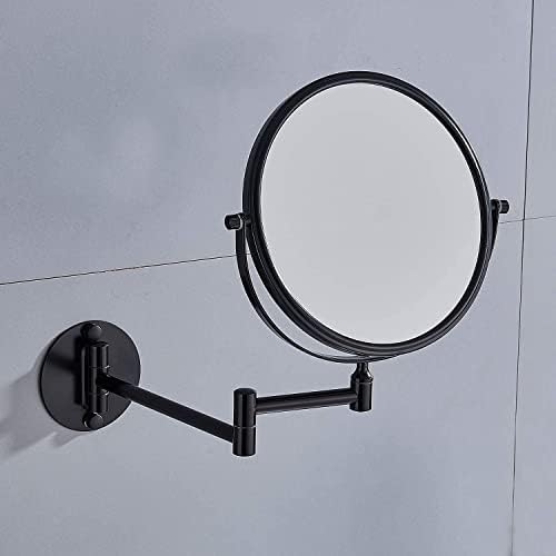 Vkzylife Upgrade 8 Espelho de maquiagem de montagem de parede grande de tamanho grande com ampliação de 10x espelho giratório de dupla face de 360 ​​graus braço extensível