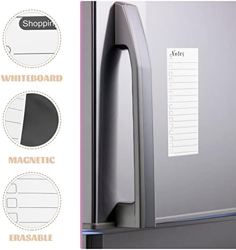 Operitacx Magnetic Grocery List para geladeira: 2pcs Refrigerador magnético Whiteboard para fazer a lista de mensagens LISTA