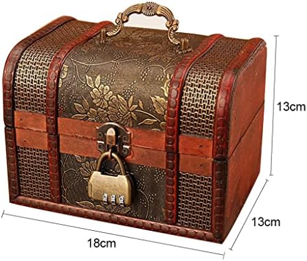 Liuyunqi Vintage Wood Case com caixa de armazenamento de armazenamento de armazenamento de bugigina de bugigina anel de madeira do