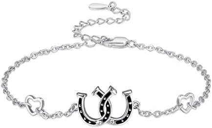 Pulseira de ferradura Aoveao para mulheres Bracelete de Horse Silver Sterling Presentes de joias para namorada filha irmã