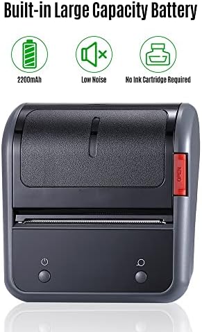 Wdbby portátil 80mm térmica Impressora BT Maker Sticker Machine Máquina recarregável Bateria compatível com IOS
