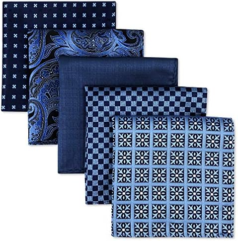 Shlax & asa 5 peças variadas de seda de seda de seda lenços quadrados de conjunto de lotes