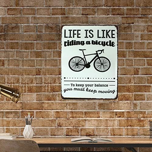 Sumik Life é como andar de bicicleta que você continua movendo, sinal de lata de metal, decoração de parede de garagem para