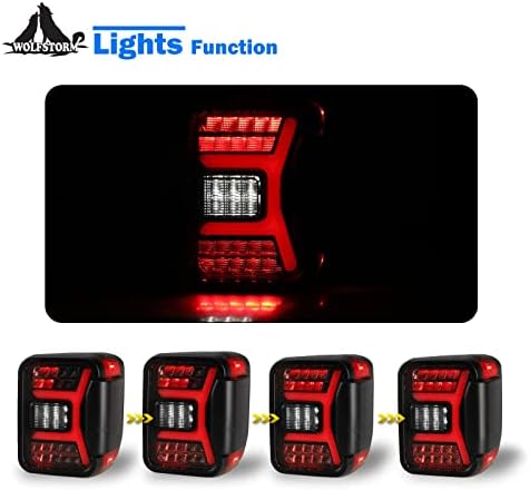 Luzes traseiras de LED defumadas de Wolfstorm para 2019-2023 Jeep Gladiator Acessórios JT com 3D DRL/Dinâmico Luz de sinal de