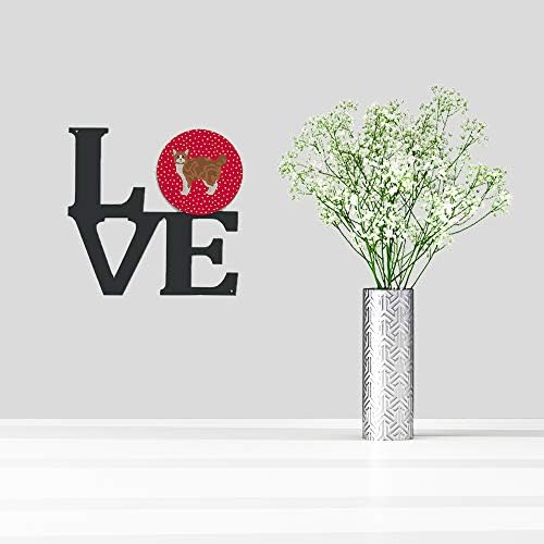 Tesouros de Caroline CK5647WALV MANX 2 CAT AMO METAL WALL ARTEL BORTE, RED,