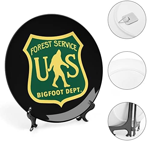 Serviço Florestal dos EUA Bigfoot Dept Plate decorativo Placa de cerâmica redonda Placa China com exibição Stand for