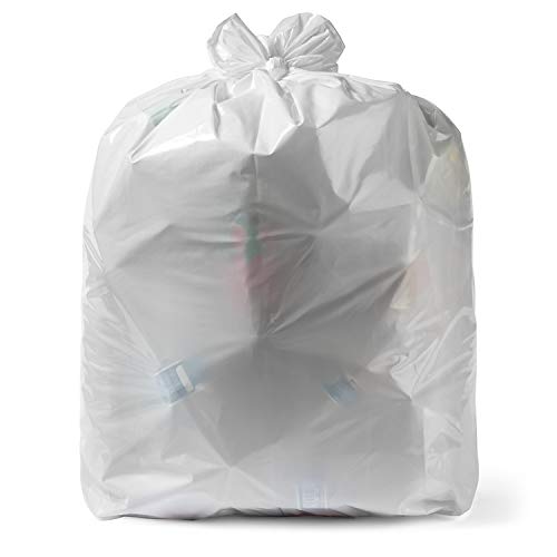 ALuf Plastics 8 Gallen 0,7 Mil Sacos de lixo branco - 20 x 22 - pacote de 125 - para casa, cozinha, banheiro e escritório