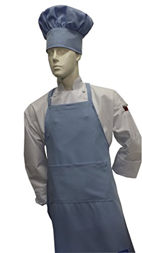 Chefskin Baby Blue Chef Adulto Conjunto ajustável, tecido Ultra Lite