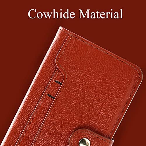 Coovs Wallet Case para iPhone 14 Plus, suporte de couro genuíno premium Magnetic Folio Stand Flip Caso Caso de choque à prova