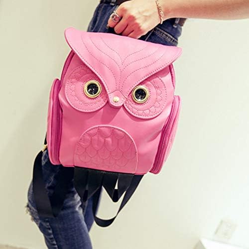 Wysbaoshu Fashion Owl Backpack Girl's Mini Bag de couro