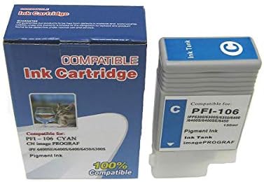 Cores vívidas PFI-106 Substituição de cartucho de tinta compatível para Canon PFI-105C, PFI-106C para IPF6300, IPF6300S, IPF6350, IPF6400, IPF6400S, IPF6400SE, IPF6450 Impressores