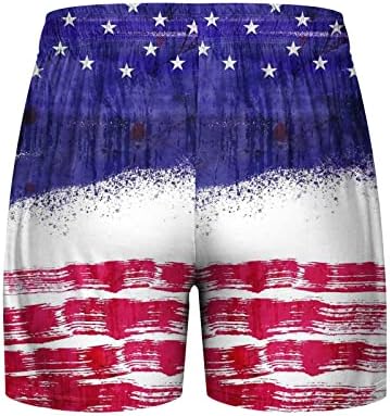 Camisa patriótica e shorts de shorts masculinos de moda de moda, listra de moda, mangas curtas de 2pc