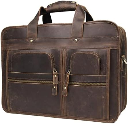 Sawqf Leather 15.6 '' '17' 'Laptop Office Men Brethercase Balsa de viagem portfólio de bolsas de viagem