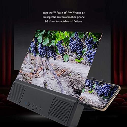 WPYYI Phone Holder de 12 polegadas 3D Screen Amplifier Phone MeliFier Filmes HD Protable com suporte de suporte de alto -falante Bluetooth