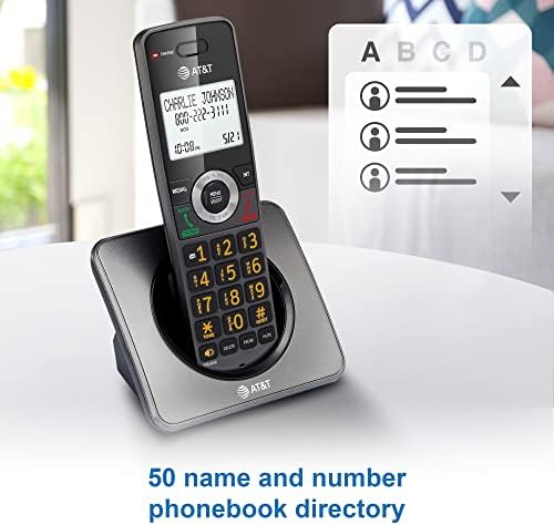 AT&T GL2101-2 DECT 6.0 Telefone doméstico sem fio com 2 mão com bloco de chamadas, identificação de chamadas, folheto de