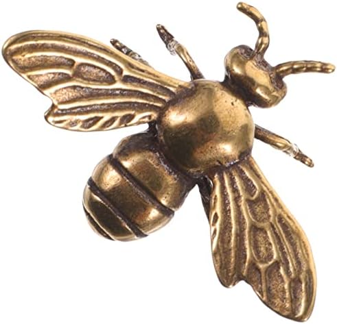 Estatuetas Vicasky Gold Bee Vintage Estátuas de Brass de Brass Decorativa Ornamento de Brass Diy Brass Retro Animal de Brass Figuras