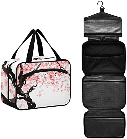 Vnurnrn Japanese Cherry Tree Travel Bolsa de higiene pessoal para homens pendurando bolsa de maquiagem Bolsa de cosméticos portátil Organizador de cosméticos para condicionador Cosméticos banheiros