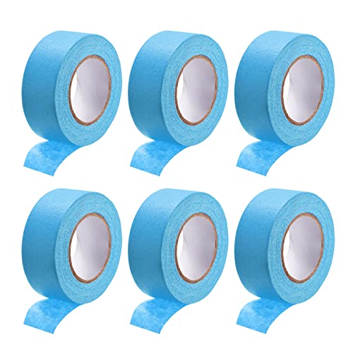 Dmiotech 6pcs 1 polegada x 21 jardas de fita adesiva de fita para artesanato, rotulagem, azul claro decorativo DIY