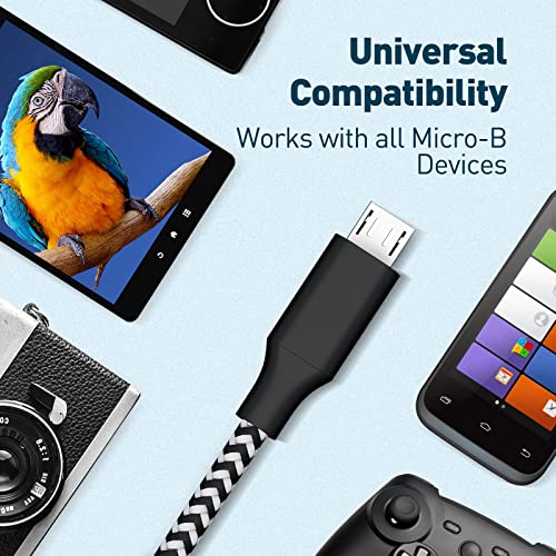 Cabo de carregador Micro USB, 4 Pack Nylon trançado os cabos de carregamento para Samsung, Nexus, LG, Smartphones, Tablets,