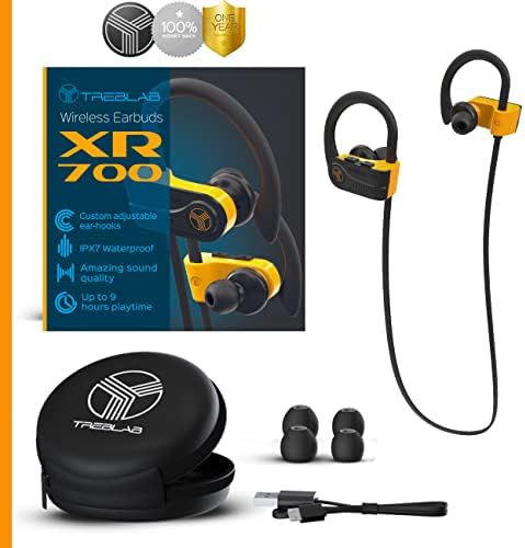 Treblab xr700 - fones de ouvido sem fio Bluetooth superior - Bluetooth 5.0 IPX7 Waterproof Sports fones de ouvido,