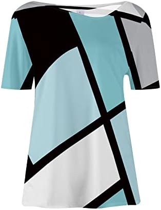Womens 2023 Tops de verão elegante de manga curta V camisetas de pescoço de pescoço leopardo