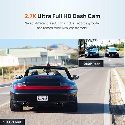 70MAI TRUE 2.7K 1944p Ultra Full HD Dash Cam Pro Plus+ A500s, dianteiro e traseiro, Construído na câmera Smart Dash Smart GPS para