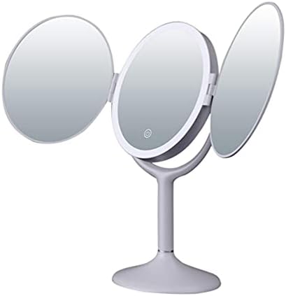 Espelho redondo de Uonlytech Round Vanity Mirror 1 PCS Desktop LED MAGELHA MAIXA MELHOS COSMECOS MELHO DE COMPRONHO DE TAMPO UP Espelho redondo Rouity Desk espelhado para mulheres maquiagem espelho de maquiagem espelho de maquiagem iluminado