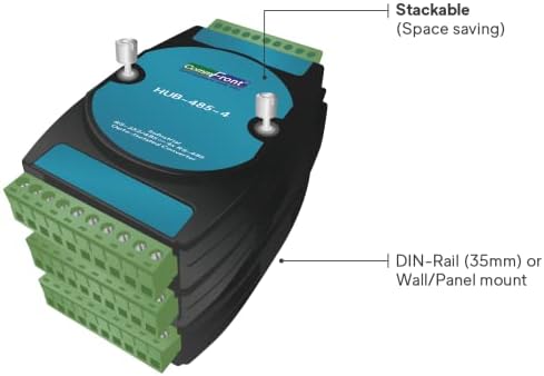 Commfront Industrial RS485 Opto-isolated Hub/Splitter/Repetidor, isolamento óptico de 2500V, suporta nós 4x128 RS-485,